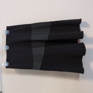 Fabuloid black striped skirt with multiple fabrics